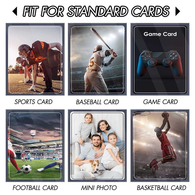 Kitoyz 200 Counts Black Card Sleeves Top Loaders for Trading Card, Matte Card Sleeves Deck Card Protectors Compatible with Baseball Card, Sports Cards, Game Card - Image 4
